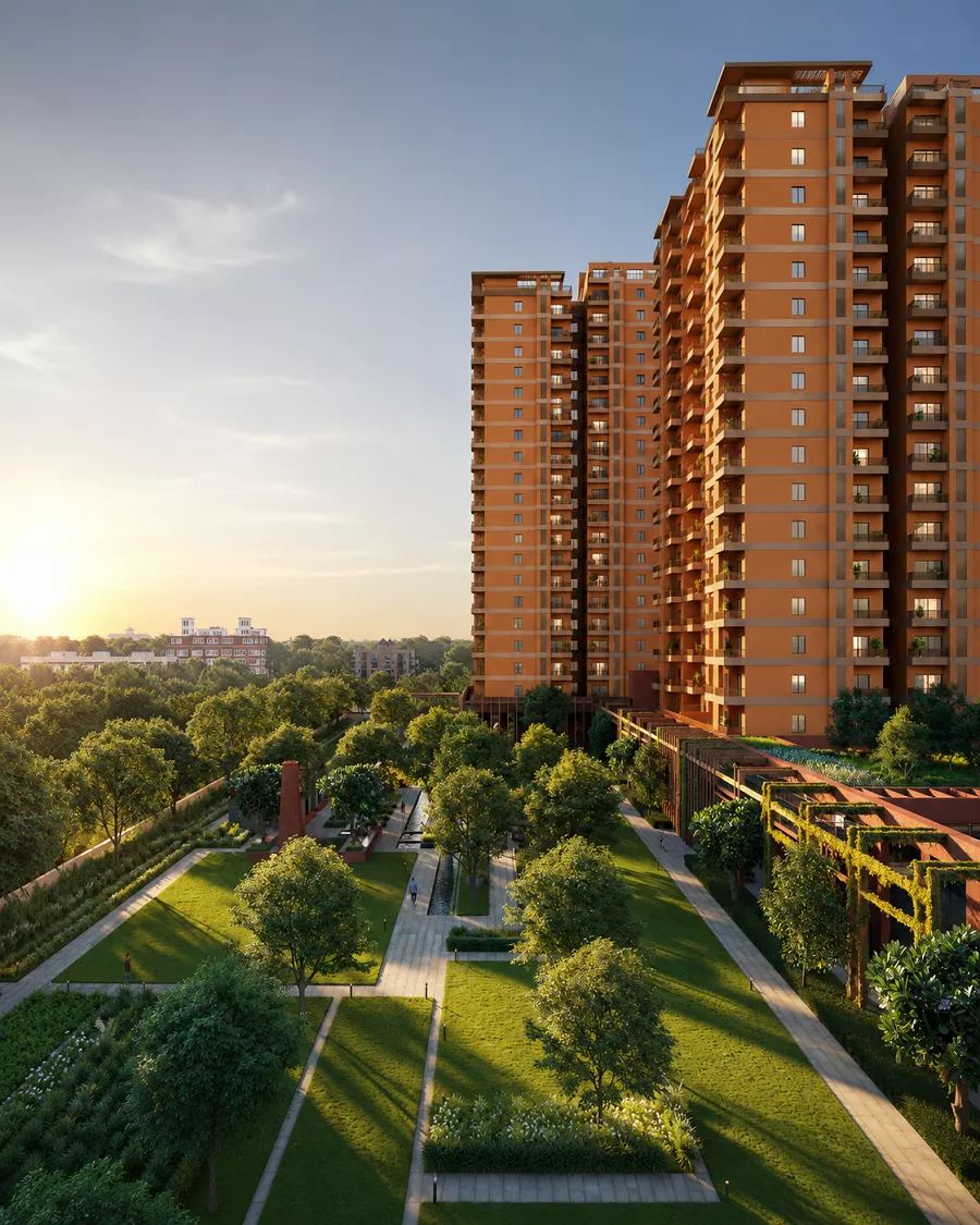 Max Estate 105 Noida luxury residential towers with landscaped gardens and open green spaces in Sector 105